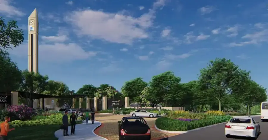 Brigade Savannah grand entrance and landscaped arrival boulevard at Gummanahalli North Bangalore
